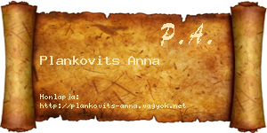 Plankovits Anna névjegykártya